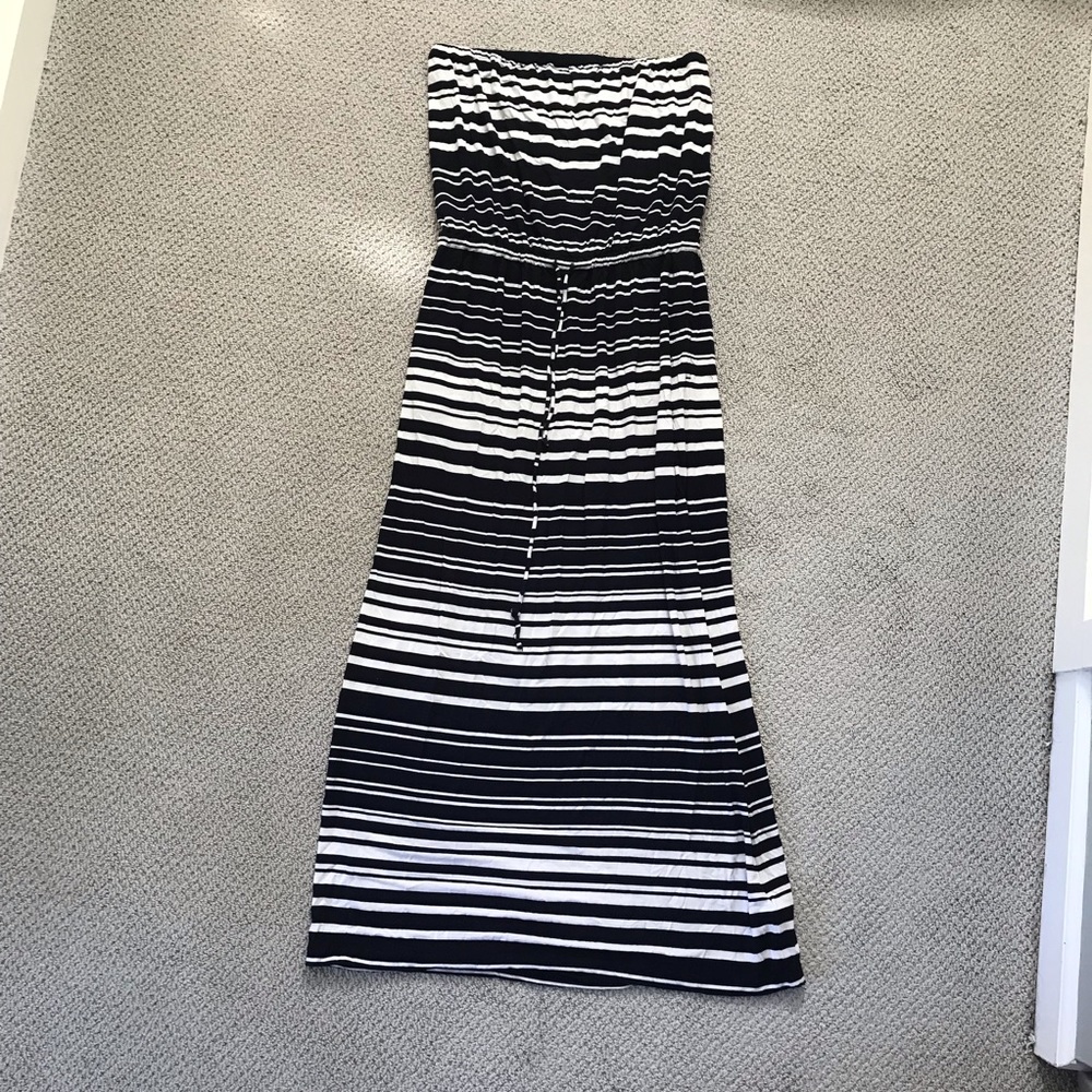 J. Crew Navy and White Stripe Maxi - Size M